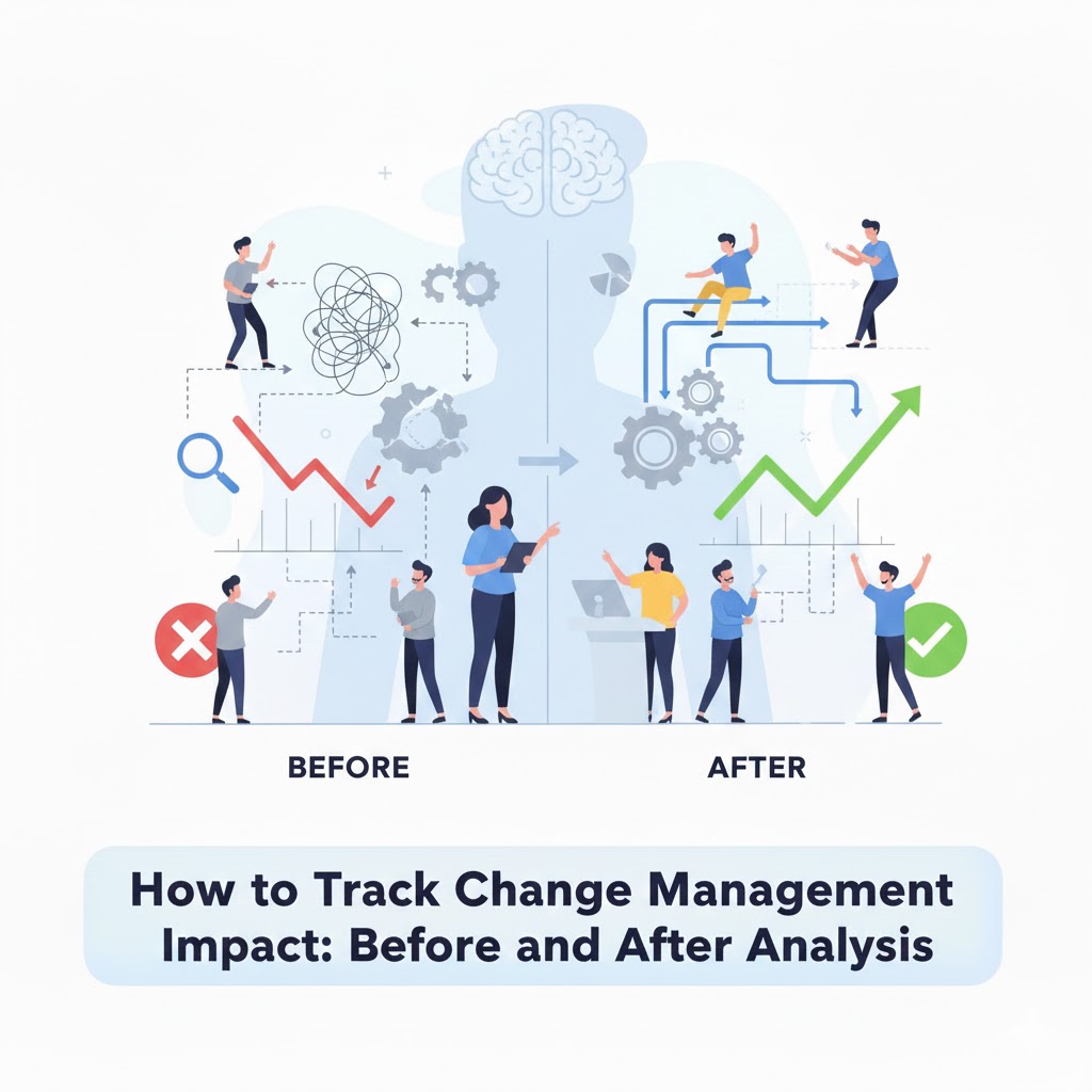 Before and after dashboard showing measurable impact of organizational change initiative