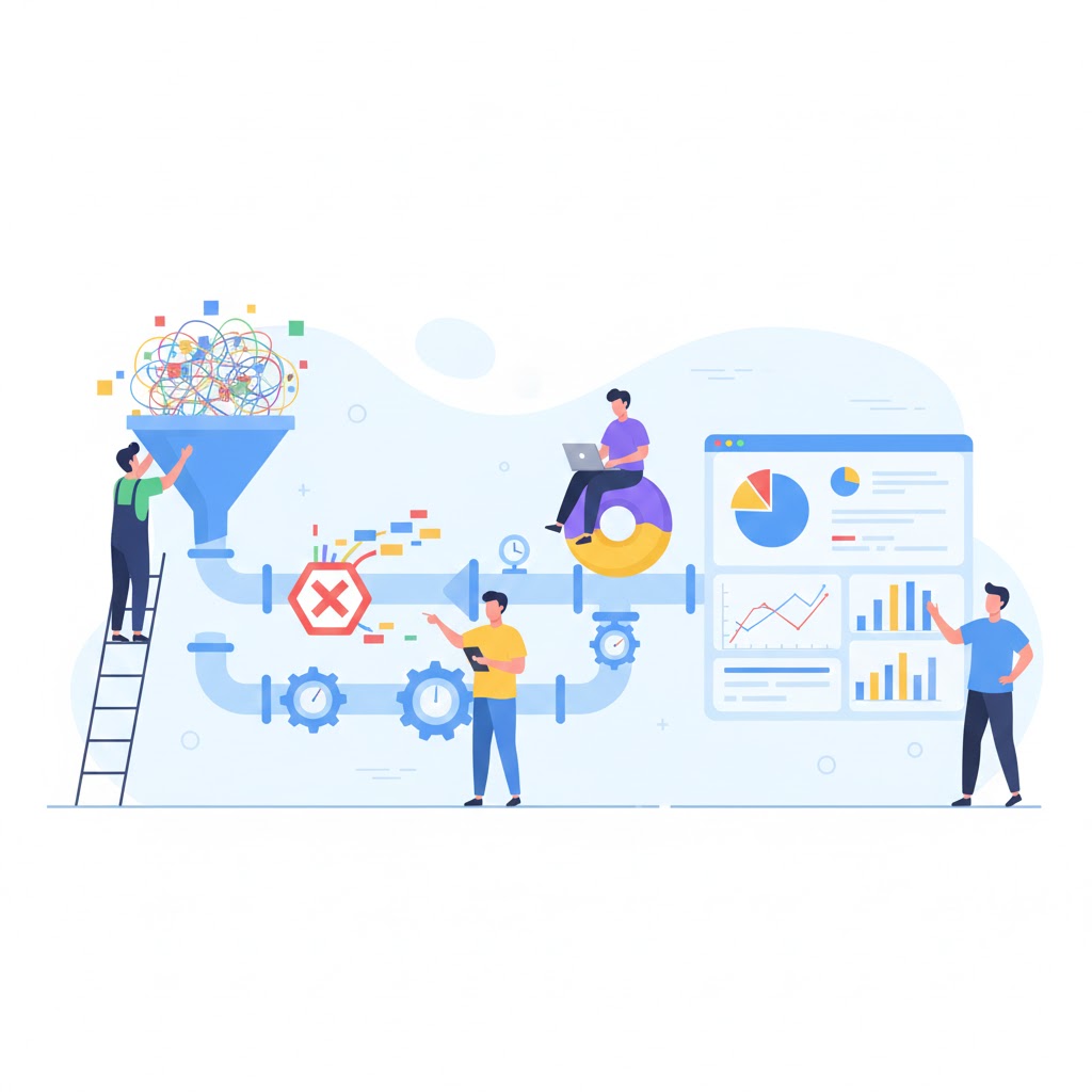 Process flow diagram highlighting bottlenecks with effort vs. outcome analysis