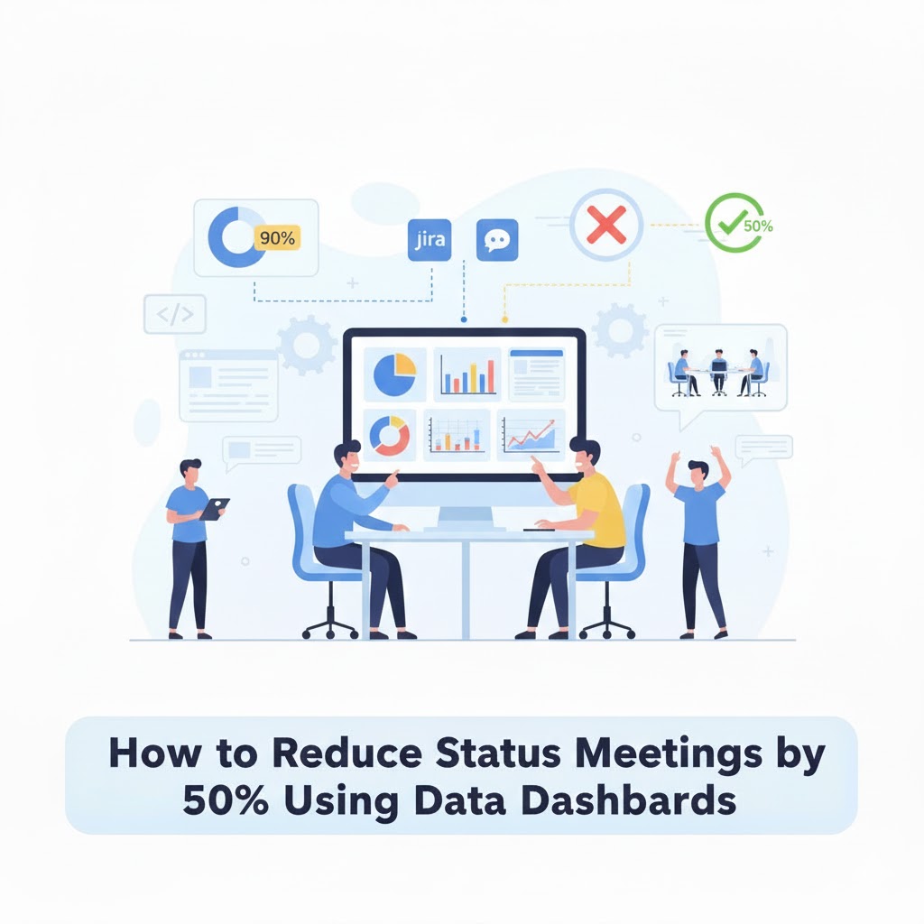 Team dashboard showing real-time project status replacing traditional status meetings